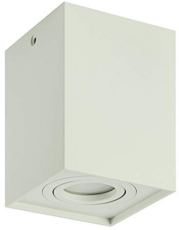 Aufbaurahmen weiß eckig schwenkbar GU10 für Aufbauleuchte - Aufbaustrahler aus Aluminium 96x96x125mm - für LED und Halogen Leuchtmittel, Einbaustrahler, Rahmen