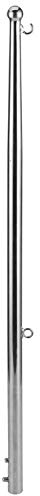 Akozon Fahnenmast, 601 mm 304 Fahnenmasten aus Edelstahl Marine Fahnenmasten Yacht Fahnenmasten Yacht Rail Mount Flag Staff Holder Weißer Meeresfahnenmast Fahnenstange Geeignet für Reiseflaggenmasten