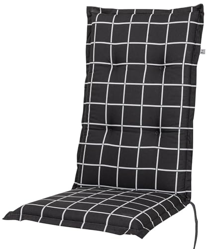 Kettler Polen KETTtex 2398 Auflage Hochlehner Milano anthrazit-grau kariert120x49x6 cm Sitzpolster