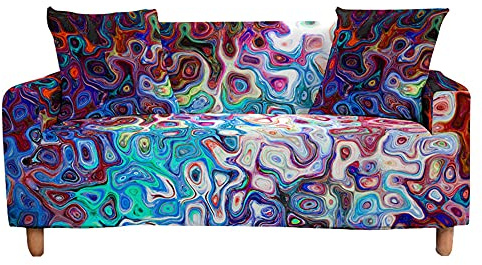 Surwin Elastisch Sofa Überwürfe 1 2 3 4 Sitzer, 3D Muster Sofabezug Stretch Schonbezug Universal Sofahusse für Armlehnen Sofa Abdeckung Polyester Couchbezug (Treibsand,3 Sitzer (190-230cm))