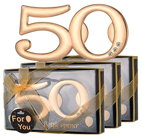 Winocbxt 50Packs New 50 Bottle Openers For 50th Birthday Party Favors Or 50th Wedding Anniversary Party Gifts Souvenirs Decorations For Guests | Bottle Openers in Bulk, Thoughtful Thank-you Souvenirs, 50-year Birthday Parties and Golden Wedding Anniversary Celebrations