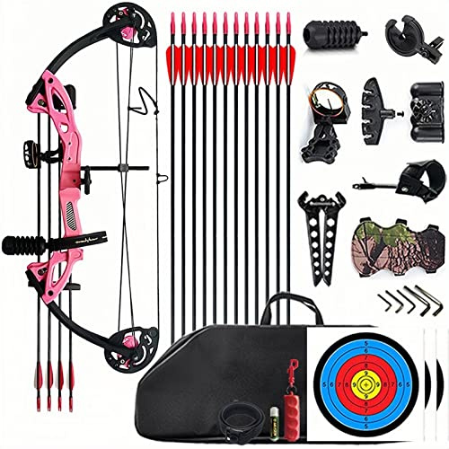Lanneret Compound Bow and Archery Sets - Right Hand Archery Compound Bows 15-29 lbs Draw Weight Adjustable for Youth and Beginners，Hunting Bow Kit for Beginner