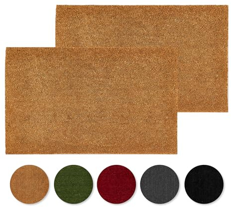 Carpido rutschfeste Kokosmatte - 40 x 60 cm - 2er Set Natur - Nachhaltige Naturfaser für den überdachten Außenbereich - 100% Kokos Fußmatte - Türmatte Eingang
