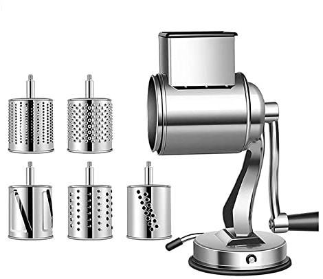 DKULMN Rotary Cheese Grater,Cheese Shredder,Rotary Cheese Grater with Handle, for Cheese, Vegetable, Walnut, Chocolate, Potato, Carrot