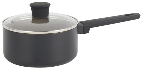 Salter BW12877EU7 Casseruola in ceramica 16 cm - Corpo in alluminio riciclato, rivestimento antiaderente privo di PFOA e PFAS, adatto all'induzione, manico soft-touch, include coperchio in vetro