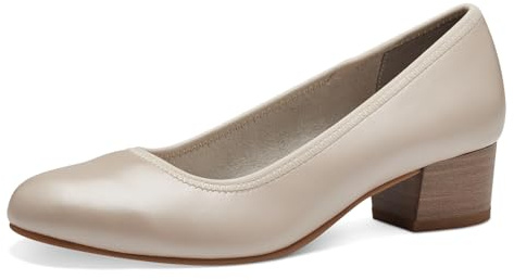 Jana Damen Pumps mit Blockabsatz Vegan, Weiß (Pearlized), 41 EU