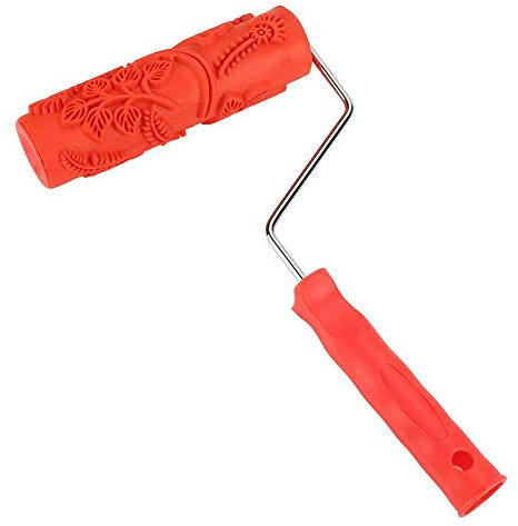 ERICAT 7'' gemusterter Farbroller for Wanddekoration, 7 Zoll Gummiwalze mit dekorativer Prägestruktur und Griff, Blumenmuster, Hausfarbroller for Möbel, Wanddekoration/321