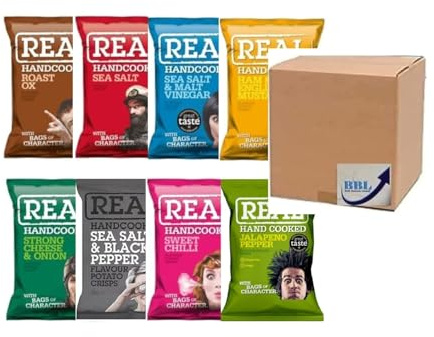 Real Crisps Mixed Case 35g (Pack Of 24)| Mix Flavours