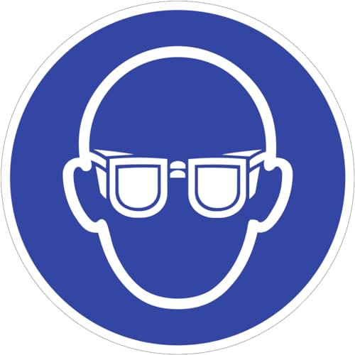 Dreifke® Kunststoff-Schild Augenschutz benutzen, Ø10cm, 1 Stück, Gebotszeichen (M004) gem. ISO 7010