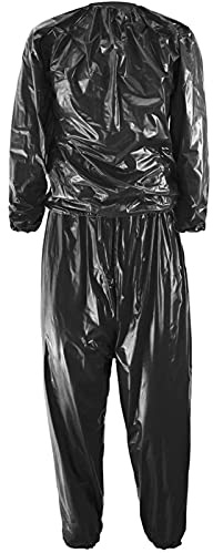 Traje Deportivo Traje de Sauna para Adelgazar - Hombres, Mujeres Traje Deportivo Traje Deportivo Trajes de Sauna Chándal Traje Deportivo Traje Deportivo Traje Deportivo (Plata 4XL) (Negro XXL)