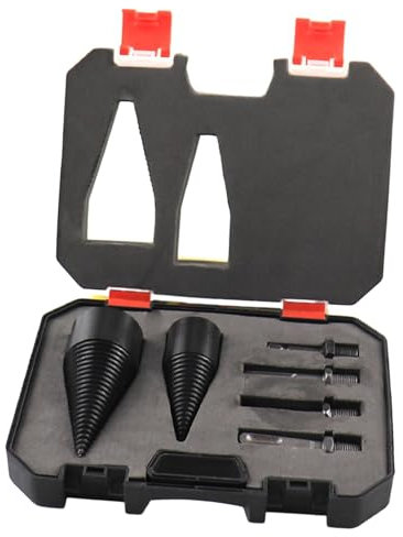 Fonowx 6Pcs Wood Log Splitter Splitting Drill Bit Kit Removable for Electric Drill