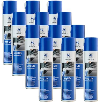 Normfest Long Life – Karosserieschutz auf Wachsbasis, schnelltrocknend, wasserverdrängend und extrem Abriebfest, transparenter Schutzfilm für Bleche, Karosserieteile & Oldtimerpflege – 12x 400ml