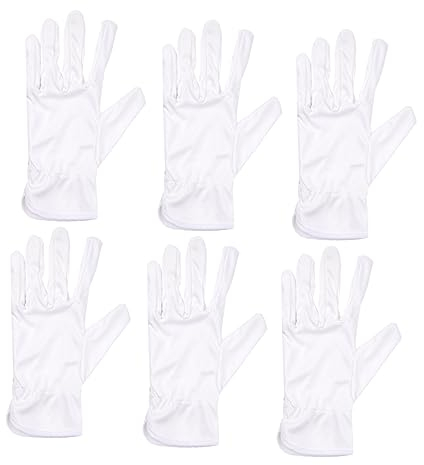 Veemoon Mikrofaserhandschuhe 10 Paar Weiß, Staubfreie Faserhandschuhe