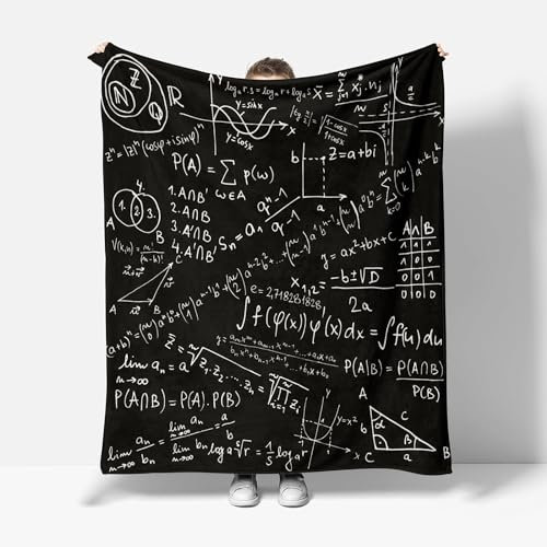 Kuscheldecke Flauschig Mathematische Formel 3D Decke 100x135 Schwarzer Jugendjunge Mädchen Wohndecke Mathematische Formel Weich und Warme Flanell Fleecedecke für Sofadecke Couchdecke m4558