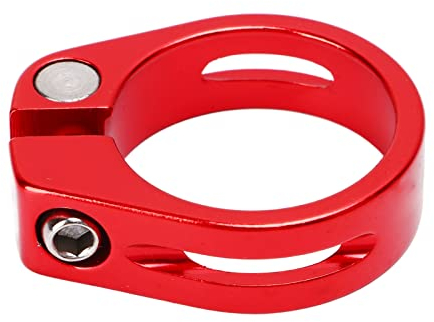 Drfeify Fahrradsattel-Pfostenklemme, Fahrradsitzklemme, Metall-Sattelstützenklemme, Fahrrad-Sattelstützenklemme, Sattelklemmen (Rot