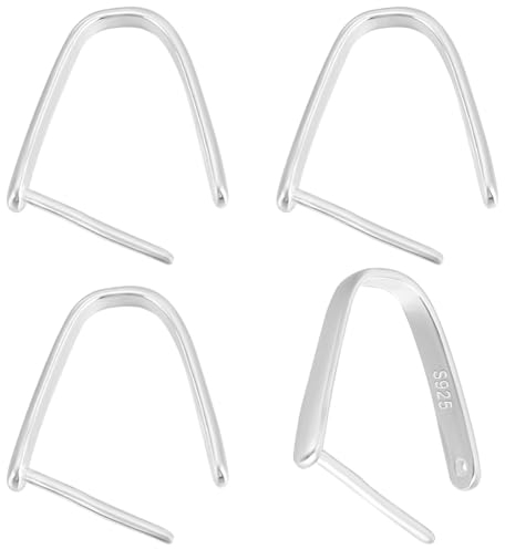 Beebeecraft 1 Box 6 Stück Rhodinierte Schnappverschlüsse 925 Anhängerverschlüsse Aus Sterlingsilber Für Verschlüsse Klemmclips Baumelnde Charms Schmuckherstellung DIY Basteln (Stift: 0.8mm)