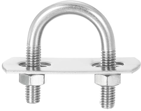 QUARKZMAN 6 Set U Schrauben M6 x 20mm ID x 39mm Länge Runde U Bügelschraube Edelstahl 304 Klammer Schellen U-Bolzen mit Gewinde Muttern Rahmenplatte Unterlegscheibe für Rohr Befestigung