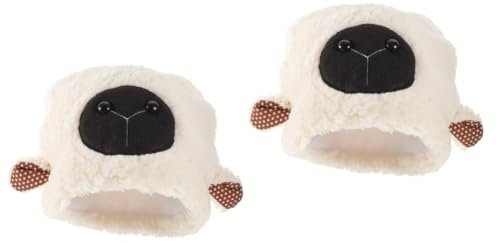 Alasum 2stücke Plüsch Schaf Ohren Mütze Flauschige Tiermütze Für Fotografie Cosplay Und Partys Lustige Kopfbedeckung Für Erwachsene Warm Und Komfortabel Für Halloween Und Karneval