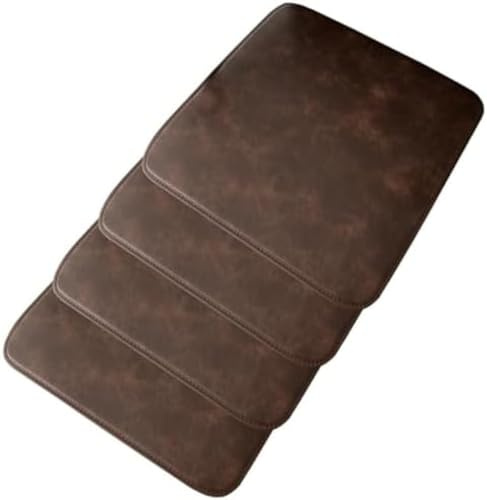 YZTTCD Wasserdichtes Pu-Leder Office Stuhlkissen Dining Stuhlkissen rutschfeste Ledersofamatte (4Er-Set),Braun,40 * 40Cm