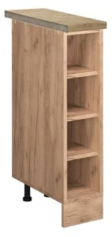 Vicco Küchenregal R-Line, Goldkraft Eiche, 20 cm | Offener Stauraum · AP Eiche inkl. · Höhenverstellbare Füße · 3 Einlegeböden · ✓ Alles griffbereit