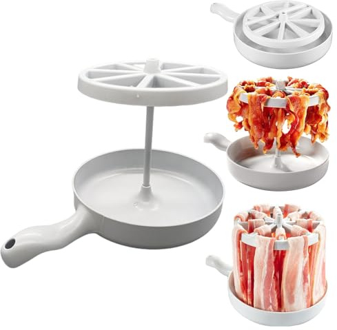 QPHRYBMW Bacon Wizard Microwave Bacon Container, Microwave Bacon Pan, Microwave Grill, Multifunctional Microwave Bacon Pan