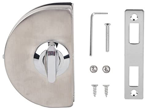 Serratura per Porta in Vetro Singola Senza Telaio, 10‑12 Mm, Acciaio Inossidabile, Senza Trapano, Stile Scorrevole per Bagno e Ufficio, Fornisce Sicurezza e Protezione Antifurto