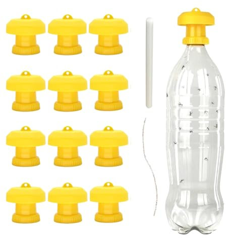 Set Da 12 Tappo Trappola per Insetti Riutilizzabile Ed Universale, Trappola Cimici, Vespe, Mosche, Trappola Vespe Ed Insetti Piccoli Ideale per Piante, Giardini, Terrazzi, Terreni