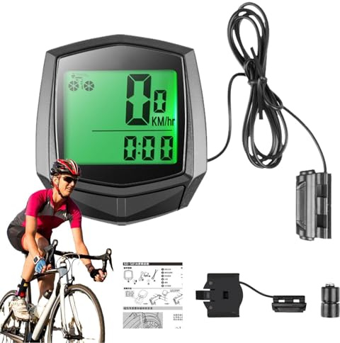 Ordinateur de cyclisme, ordinateur de vélo avec câble | Cycle Computer LCD Visualisation Spreedomètres avec câble - Accessoires pour vélos multifonctions pour le cyclisme