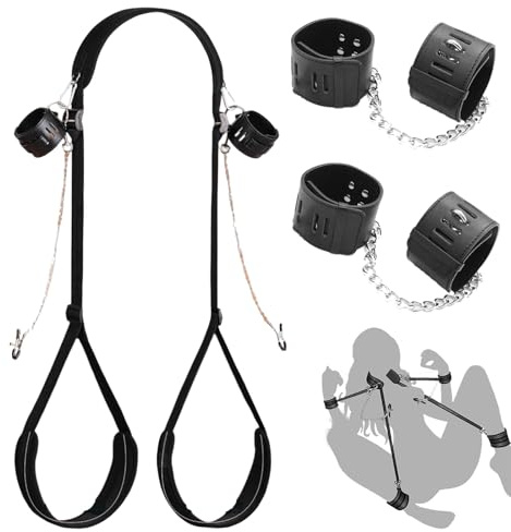 Juego de Bondage SM Kit de Bondage Sexual con Esposas Esposas para Tobillos Pinzas para Pezones Más Juguetes de Bondage Premium para Adultos Parejas Principiantes y Profesionales Juguetes Sexuales SM