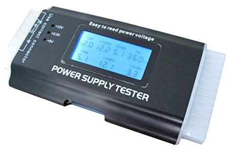 20 + 4 Pin LCD Computer Netzteil Tester für SATA IDE HDD ATX ITX BYI Stecker, Schwarz