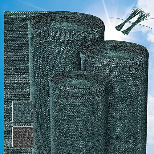Sol Royal Brise Vue Filet Tissu d'ombrage HDPE Protection UV Solaire Opaque | 25x1,6m vert opaque pare soleil ombrageant attache câbles fixation facile Clôture Jardin toile balcon occultant SG80