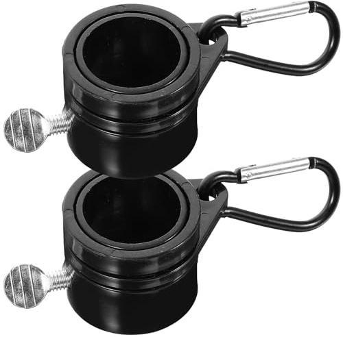 Happyyami Flag Pole Rings and Mounting Clips 1 Inch Black Metal Flagpole Hardware 2pcs for Outdoor Garden Flags with Rotating Fasteners Assorted style