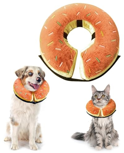 SilverChry Uppblåsbart halsband hund och halsband katt (brun, XL)