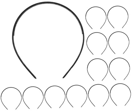 WRITWAA 18 St Svarta Plast-hårband med Halkfria Tänder Tunna och Hårband för Kvinnor och Män Multifunktionella Diy-accessoarer för Hårstyling Ansiktsrengöring Yoga och Festbruk