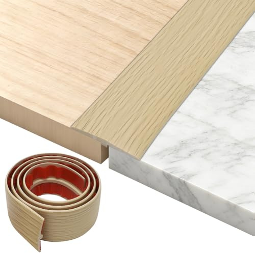 PVC-golvövergångsremsor, laminatgolvtäckningsremsor, självhäftande, PVC-golvdörrskiljeremsor, för anslutning av golvluckor matttröskel övergång klinkergolv (lönnträådring, 1 m)