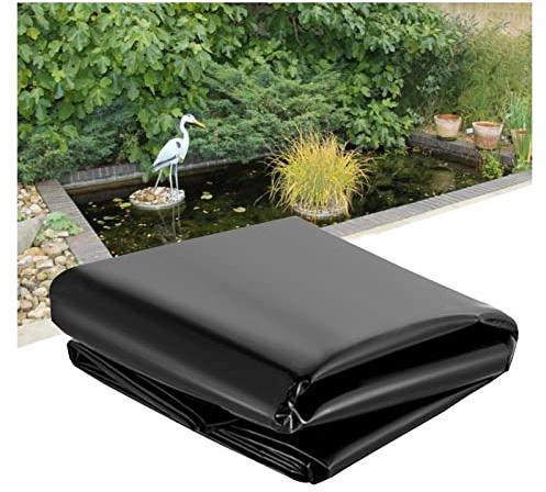 Strapazierfähige 0,2 mm robuste schwarze Fischteichfolie – reißfeste Gartenpool-Membran für Teiche, Bachläufe und Springbrunnen (2 x 8 m)
