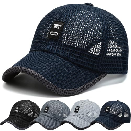 DURINM Cappello Baseball Uomo Estivi Rete Donna con Visiera Traspirante Cappellino con Visiera Casuali Cappellini Estivo Berretto Baseball Regolabile Snapback