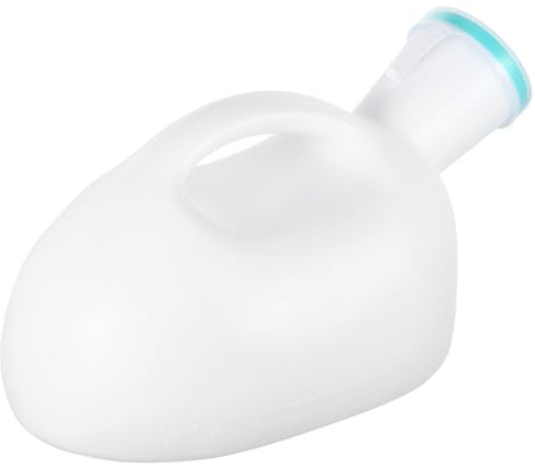 Ciieeo Urinoir Portable pour Hommes en Plastique Épais Blanc Bouchon, Capacité Optimisée, Réutilisable, Pratique pour Voyage, Hôpital et Usage Extérieur, Urinoir Masculin Compact
