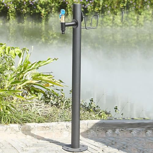 Colonna per giardino da esterno, Pompa dell'acqua da giardino manuale in acciaio inossidabile con supporto(A,13 * 86CM)