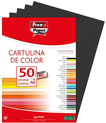 Fixo 11110310 – Pack von 50 Karton, A4, schwarz