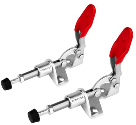 POWERTEC 2PK Toggle Clamp, 100lbs Holding Capacity, 301A Quick Release Push Pull Clamp for Woodworking Jigs and Fixtures, Pocket Hole Jigs, Welding, Crosscut Sled, CNC (20323)