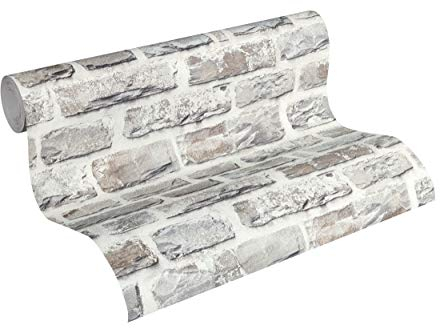 A.S. Création Livingwalls Vliestapete Neue Bude 2.0 Tapete in Naturstein Optik 10,05 m x 0,53 m bunt grau Made in Germany 361403 36140-3