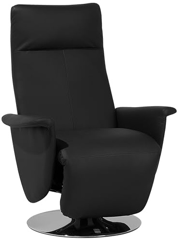 Beliani Eleganter Wohnzimmer Sessel Kunstleder schwarz elektrisch verstellbar Prime