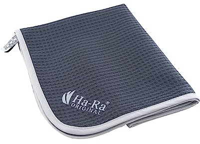 Ha-Ra Hammer-Tuch grau 67x50cm I Microfaser Putztuch saugstark I Trocknet streifenfrei I Feucht & Trocken anwendbar I Für Fenster & Spiegel geeignet I in Küche und Bad einsetzbar