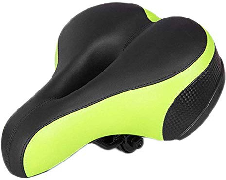 VOANZO Cykelsäte cykelsadel, mjuk bred cykelsadel cykelsadel cykelsadel med bakljus för MTB väggel komfort hybrid cyklister – grön