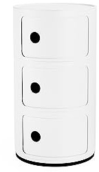 Kartell Componibili Recycled, Container 3-fächer, Mattweiß