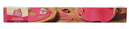 FunCakes Disco Pasta di Zucchero Stesa Hot Pink: Delizioso Sapore di Vaniglia, Già Arrotolato, Senza glutine. Tondo 36 cm e spessore 3 mm. 430 gr.