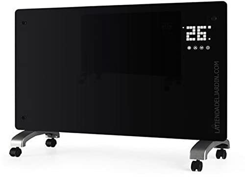Panel radiante WIFI. Cristal templado negro. Potencia: 2000W. Conexión inalámbrica wifi mediante APP. Rango de temperatura: 5ºC / 50ºC