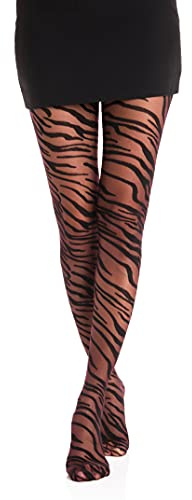 Gi&Gi strumpfhosen damen muster ，Transparente Strumpfhose 40 Denier mit Animal-Muster N 1294 (schwarz, L/XL)