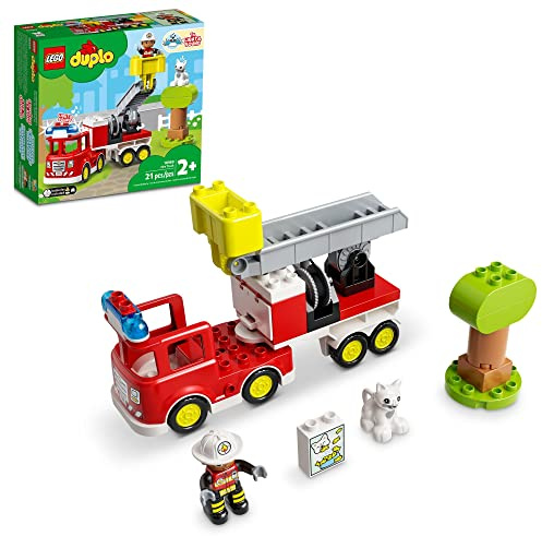 LEGO DUPLO Town Fire Truck 10969 Building Toy Set for Toddlers, Preschool Boys and Girls Ages 2-5 (21 Pieces)